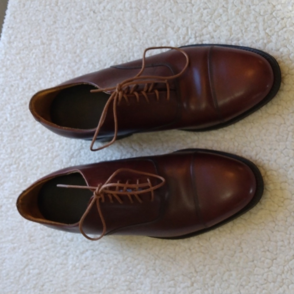 Brown Leather Oxford Cap Toe Shoes (Made in England) US 9.5 - Picture 2 of 6